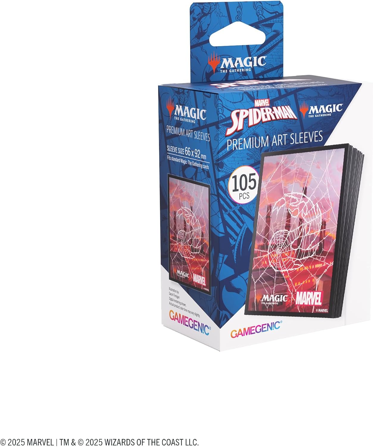 Gamegenic Magic: The Gathering Marvel's Spider-Man Premium Art Sleeves - Spider-Man Mountain - 105 Matte Textured Card Sleeves with Full-Color Artwork, Tournament-Ready & Plastic-Free Packaging