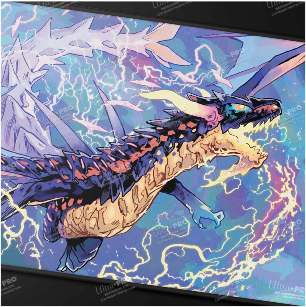 Ultra PRO - Tarkir Dragonstorm Neriv, The Storm Front Black Stitched Playmat for Magic: The Gathering | Gaming Table Mat, Card Game Accessory, TCG Playmat, Tabletop Gaming Mat