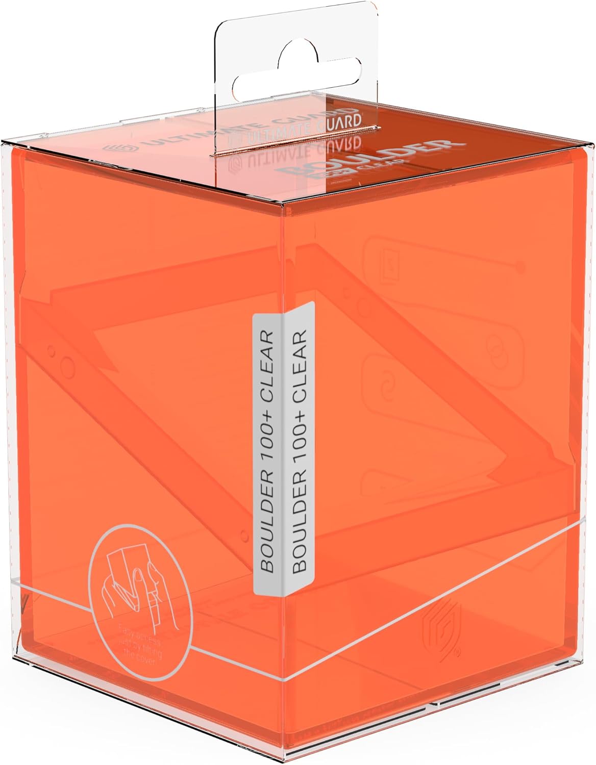 Ultimate Guard Boulder 100+ Clear, Deck Case for 100 Double-Sleeved TCG Cards, Poppy Topaz, Secure & Durable Storage for Trading Card Games, Transparent