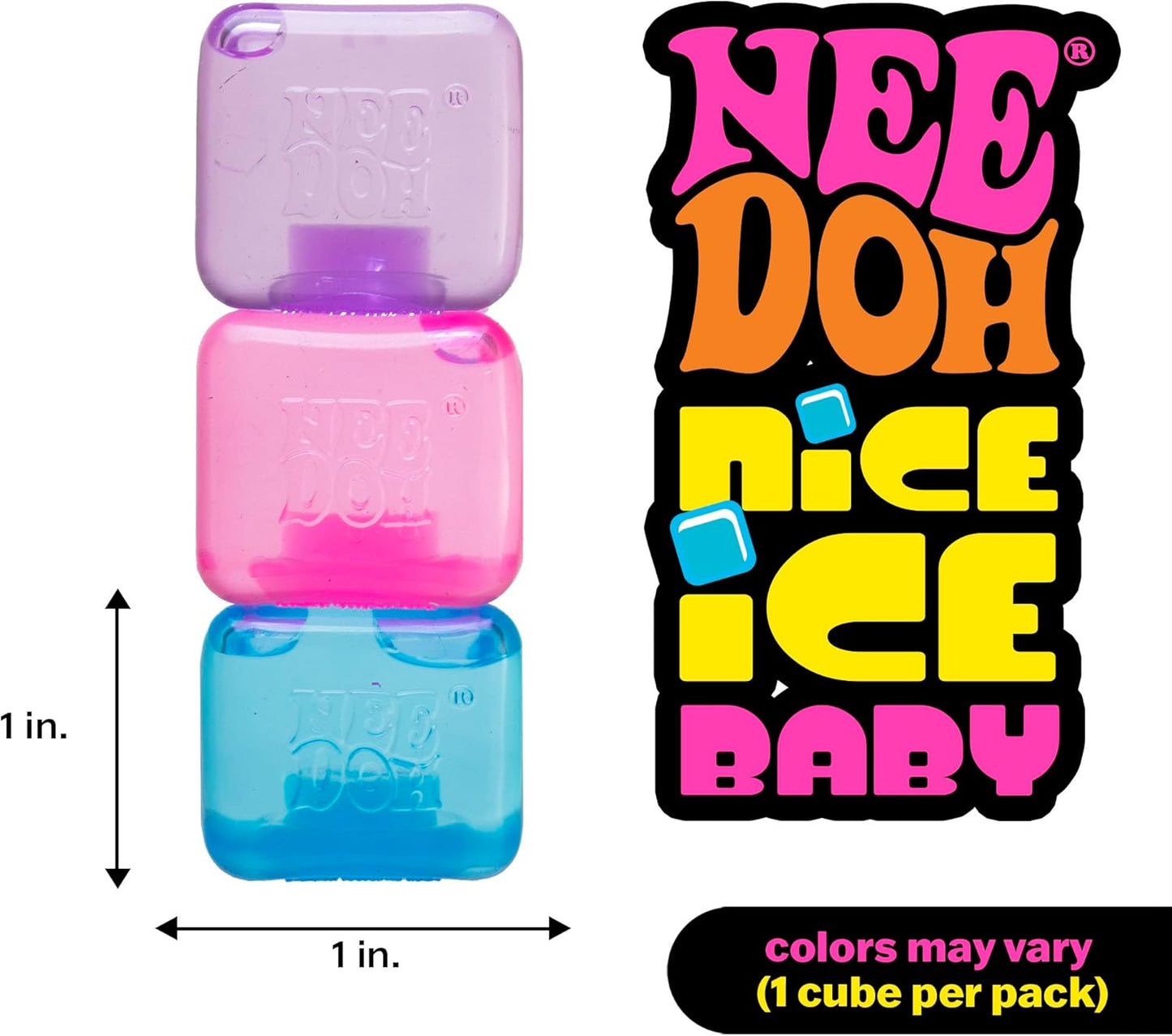 Schylling NeeDoh Nice Ice Baby - Sensory Squeeze Toy - Super Solid Squish - 1.25" Wide - Color May Vary