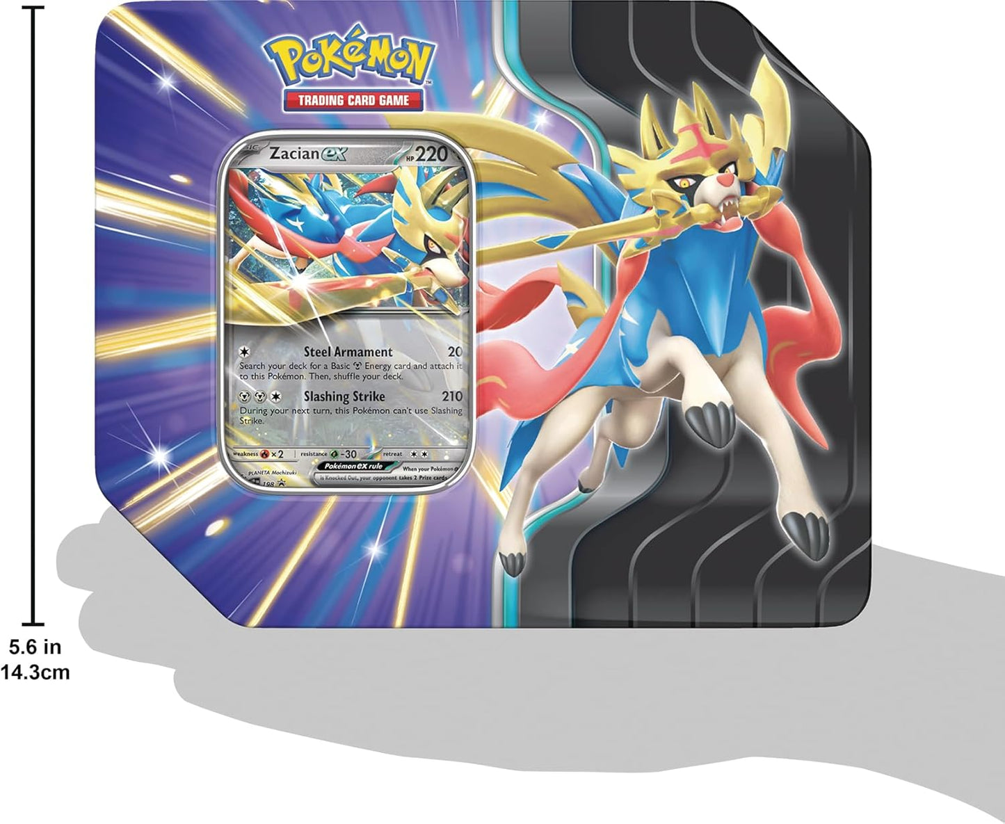 Pokemon TCG: Slashing Legends Tin - Zacian ex - 5 Packs, Promo Card