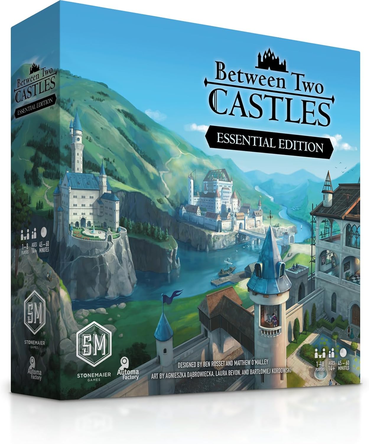 Stonemaier Games: Between Two Castles Essential Edition | Build a Wacky Castle with Your Neighbors in This Light Strategy Board Game for Adults and Family | 1-8 Players, 60 Mins, Ages 14+