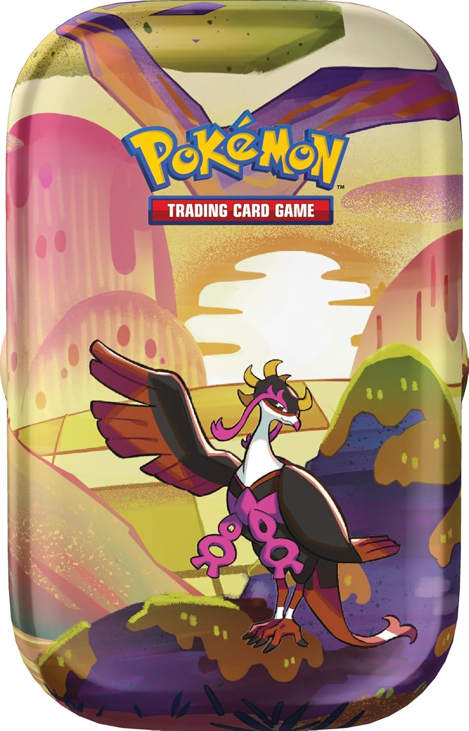 Pokémon TCG: Scarlet & Violet—Shrouded Fable Mini Tin – Fezandipiti (2 Booster Packs & 1 Sticker Sheet)