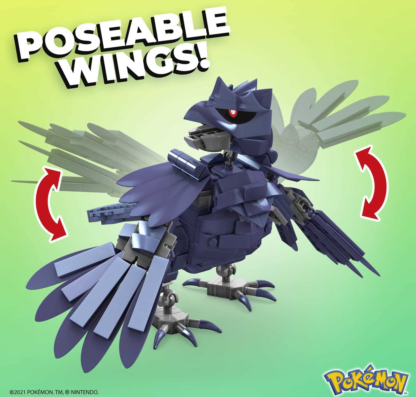 MEGA Pokemon Corviknight building set with 340 compatible bricks and pieces and Poké Ball, toy gift set