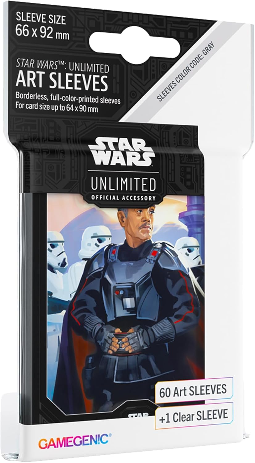 Star Wars Unlimited Moff Gideon ART SLEEVES - Officially Licensed Pack of 60 Art Sleeves and 1 Clear Sleeve, Optimized Size for Star Wars Unlimited and Other TCG and LCG Games, Made by Gamegenic