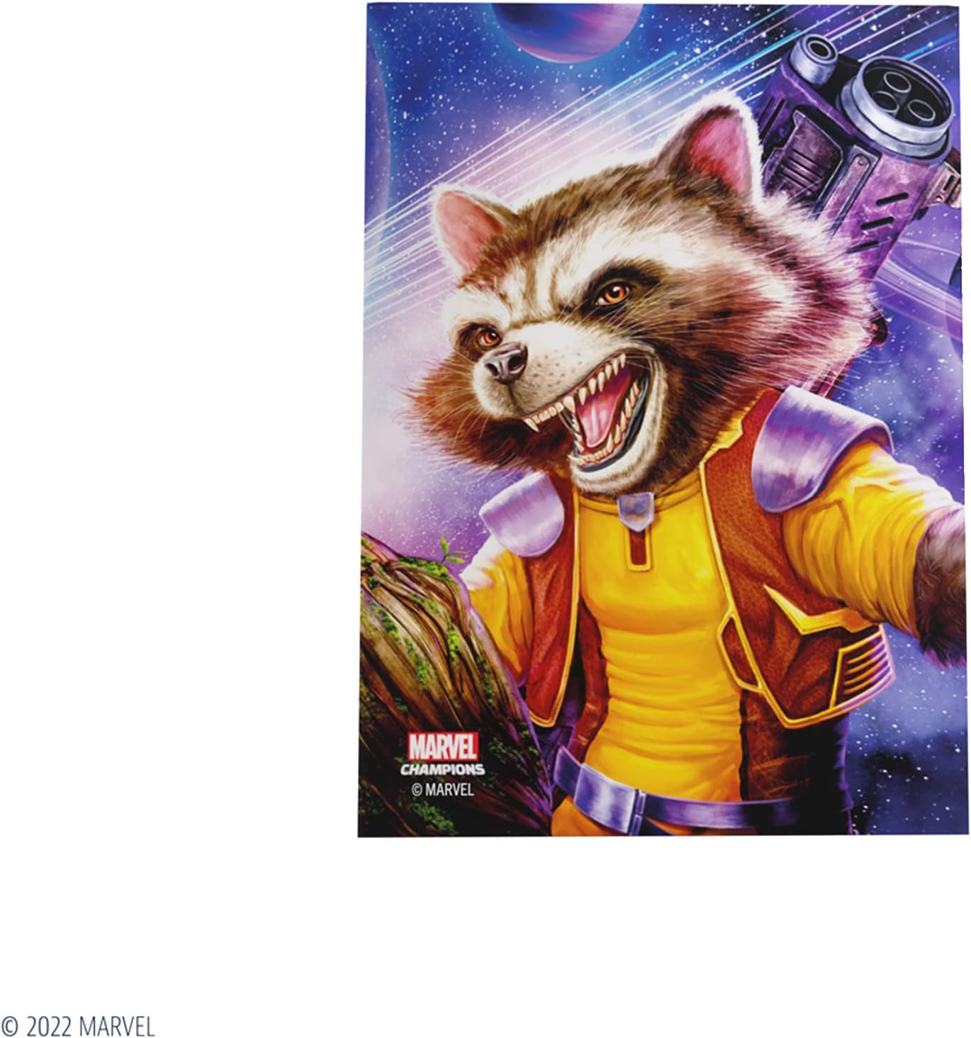 Gamegenic Marvel Champions The Card Game Official Rocket Racoon Fine Art Sleeves Pack of 50 Art Sleeves and 1 Clear Sleeve Card Game Holder for TCG and LCG Games Made by Fantasy Flight Games