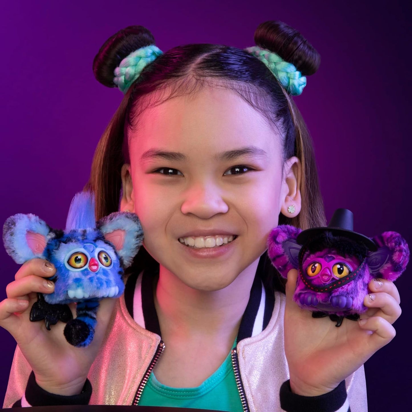 KPop Demon Hunters Furby Furblets Saja Boys Demon, Collectible 3" Mini Plush Electronic Toy