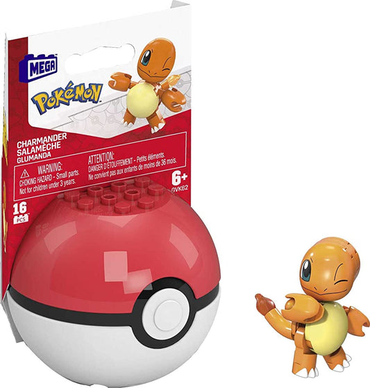 Mega Construx Pokemon Charmander Construction Set, Building Toys for Kids [Amazon Exclusive] , Red