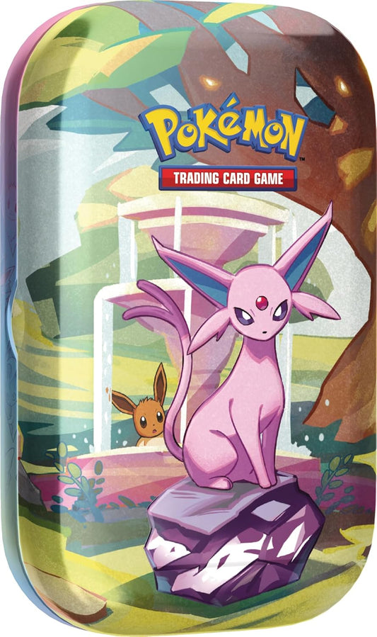 Pokemon TCG: Scarlet & Violet —Prismatic Evolutions Mini Tin - Espeon (2 Booster Packs & 1 Coin)