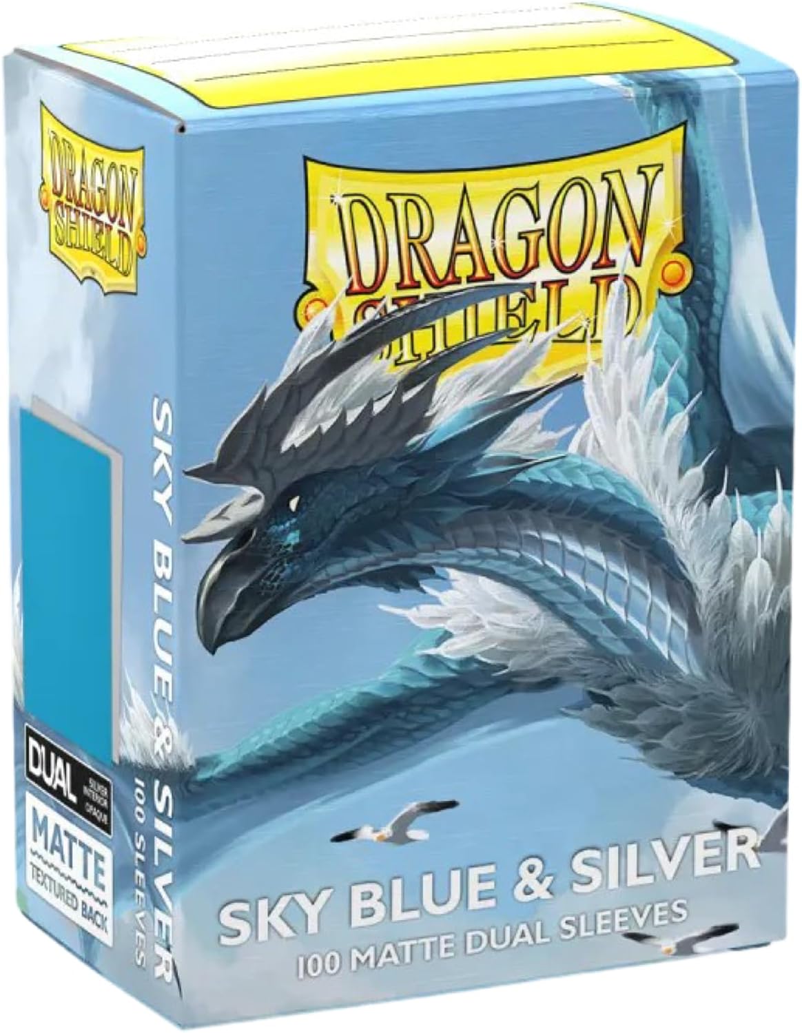 Dragon Shield Matte Dual Standard Size Card Sleeves 100ct - Sky Blue & Silver