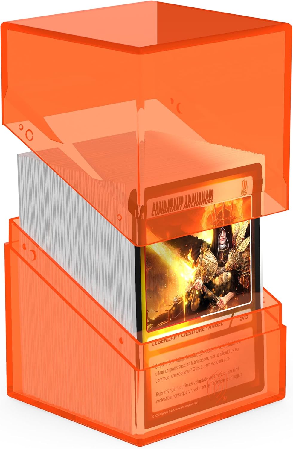 Ultimate Guard Boulder 100+ Clear, Deck Case for 100 Double-Sleeved TCG Cards, Poppy Topaz, Secure & Durable Storage for Trading Card Games, Transparent