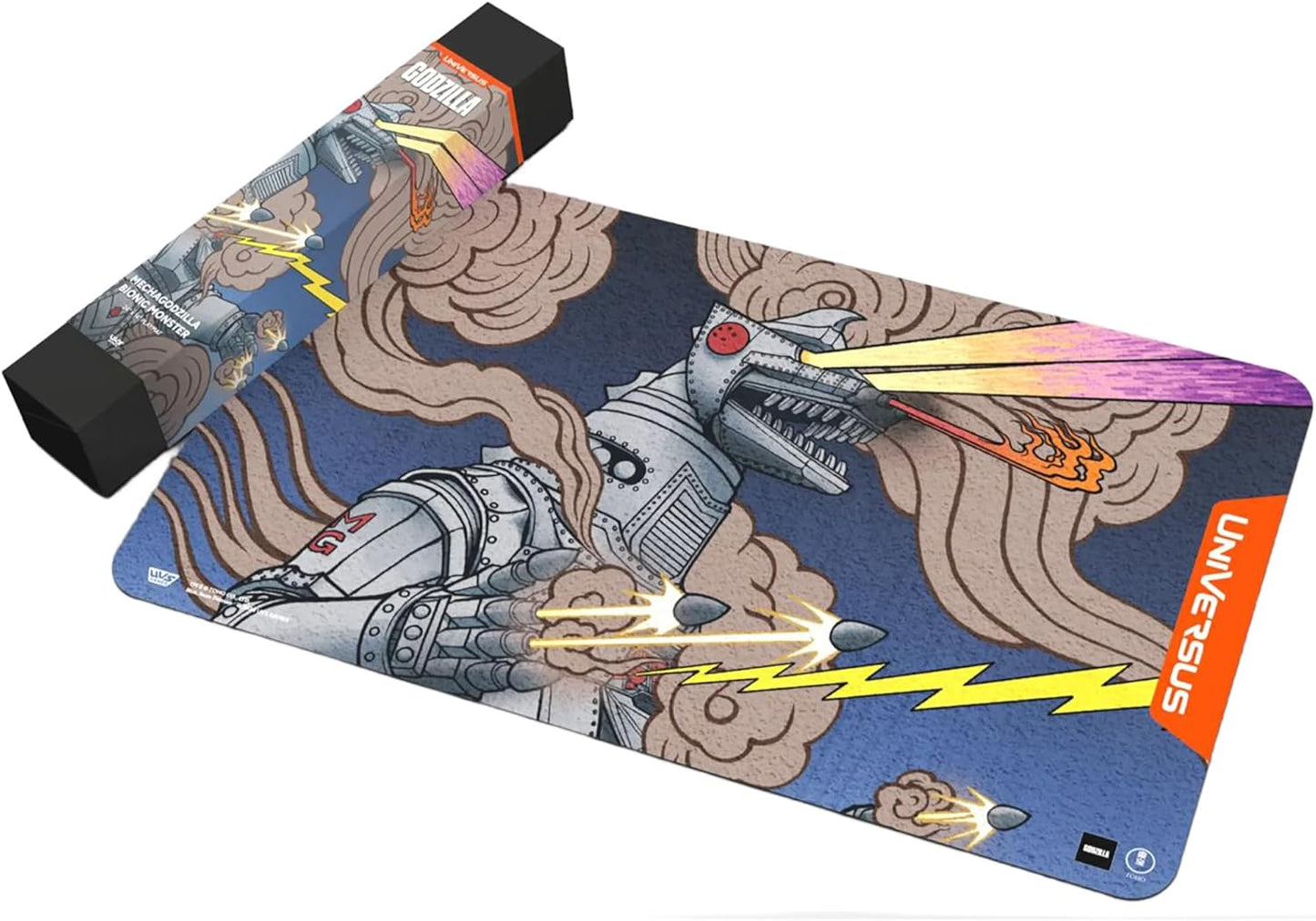 UniVersus Godzilla Challenger Series - Mechagodzilla - Bionic Menace Playmat - 24x14 Neoprene Mat, Tabletop Card Game Accessory, UVS Games, Licensed UniVersus Godzilla Challenger Series - Mechagodzilla - Bionic Menace Playmat - 24x14 Neoprene Mat, Tabletop Card Game Accessory, UVS Games, Licensed