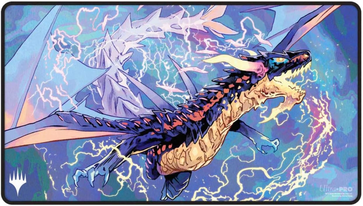 Ultra PRO - Tarkir Dragonstorm Neriv, The Storm Front Black Stitched Playmat for Magic: The Gathering | Gaming Table Mat, Card Game Accessory, TCG Playmat, Tabletop Gaming Mat