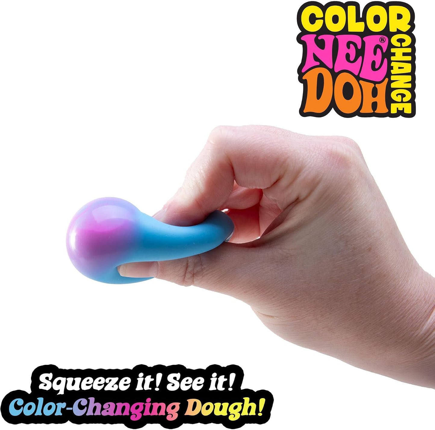 Schylling NeeDoh Teenie Fab Four Needoh 4 Pack - Sensory Squeeze Toy - 1.5" in Diameter - Colors May Vary