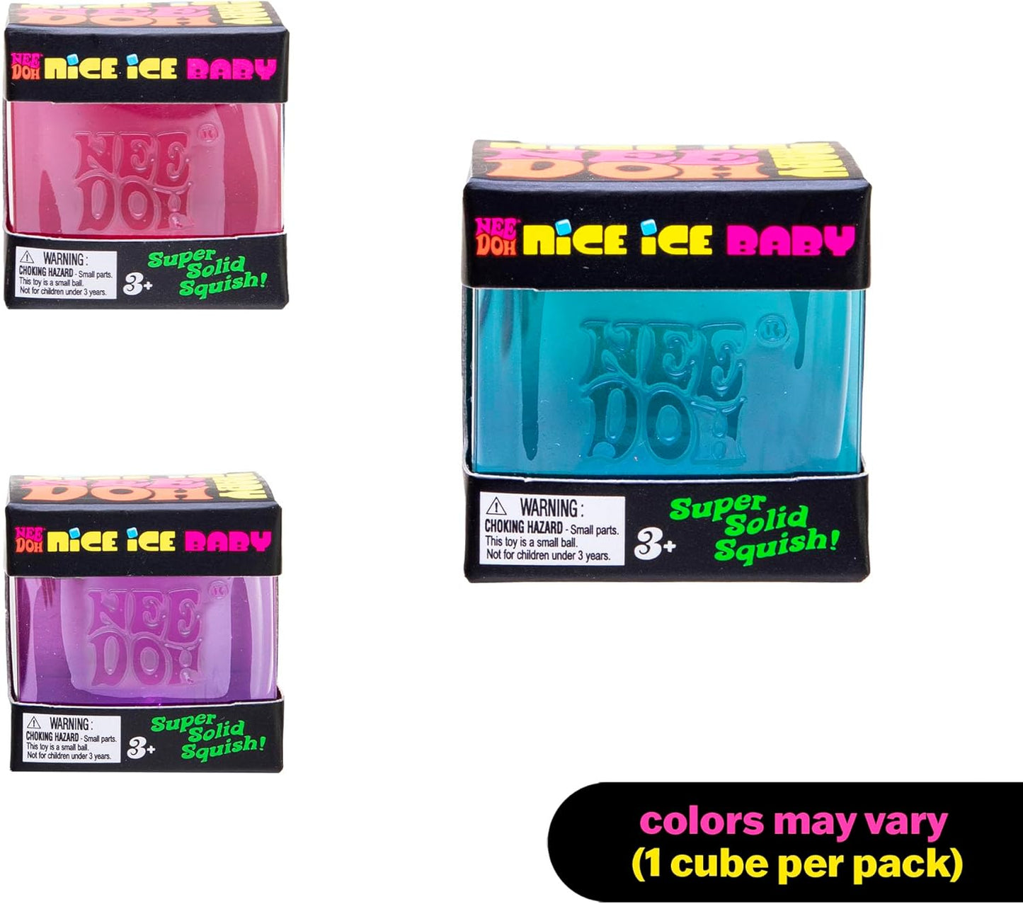 Schylling NeeDoh Nice Ice Baby - Sensory Squeeze Toy - Super Solid Squish - 1.25" Wide - Color May Vary