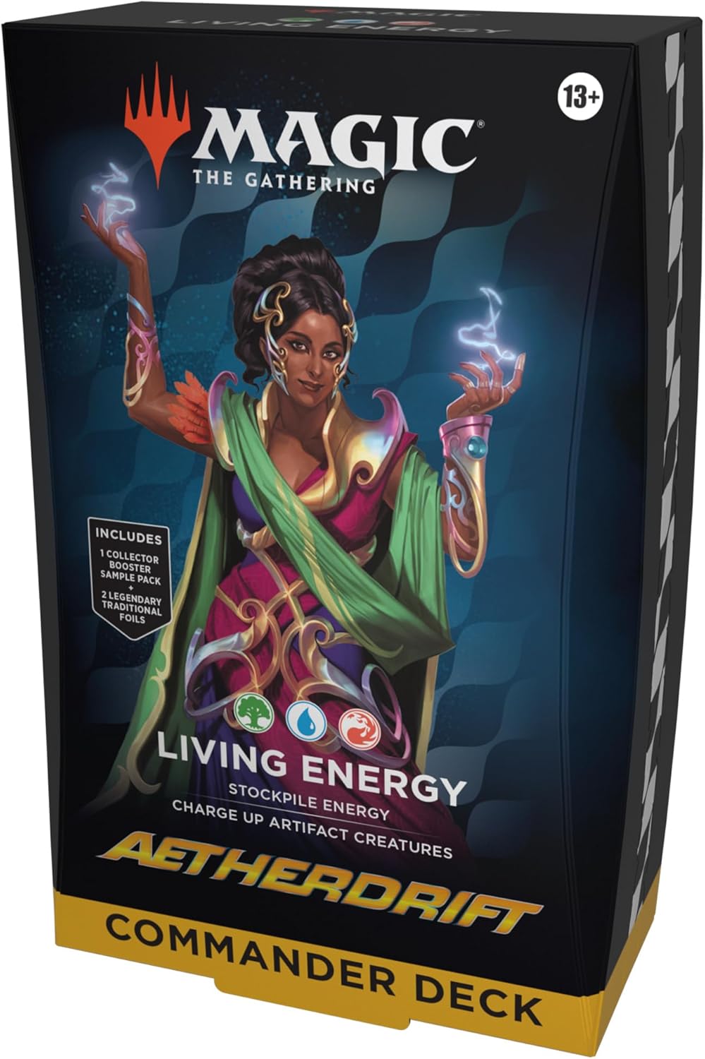 Magic: The Gathering Aetherdrift Commander Deck - Living Energy (100-Card Deck, 2-Card Collector Booster Sample Pack + Accessories)