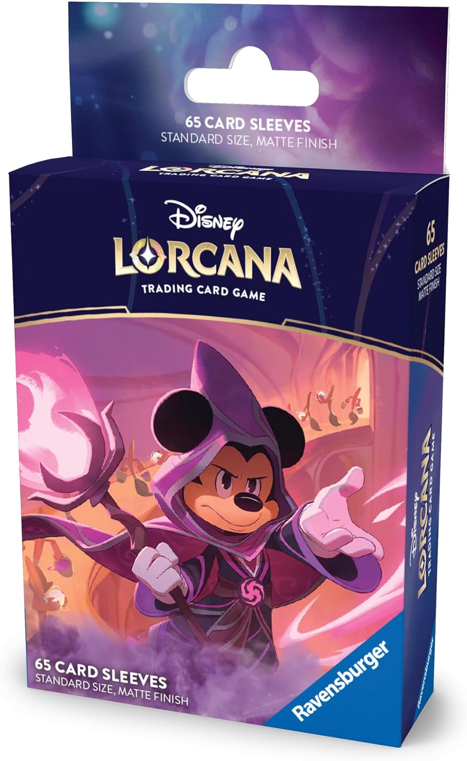 Ravensburger Disney Lorcana TCG Card Sleeves Featuring Mickey Mouse - Wayward Sorcerer | 65 Protective Sleeves for TCG Decks | Ages 8+
