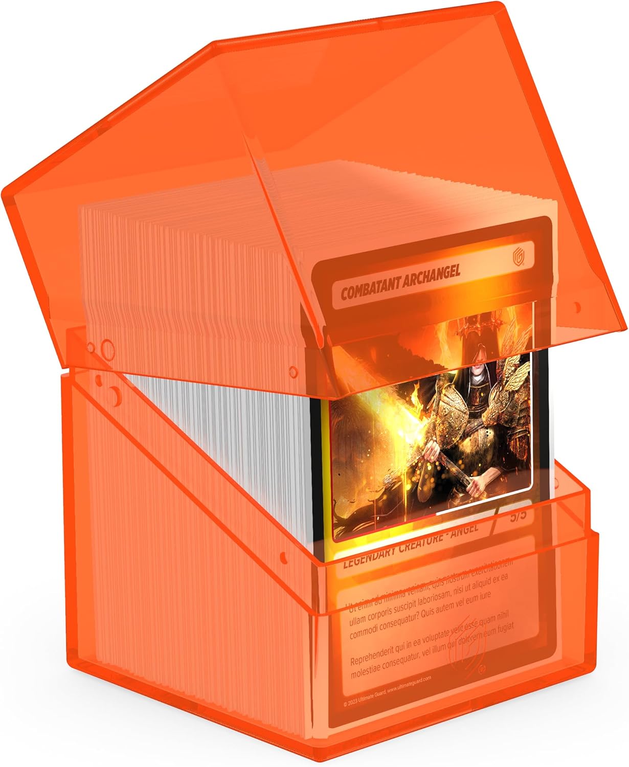 Ultimate Guard Boulder 100+ Clear, Deck Case for 100 Double-Sleeved TCG Cards, Poppy Topaz, Secure & Durable Storage for Trading Card Games, Transparent