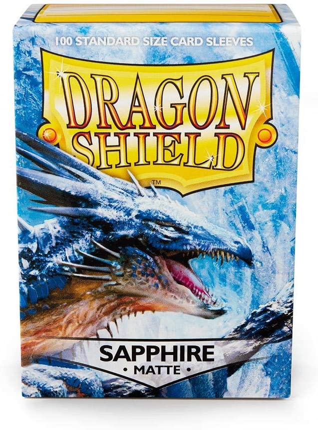 Dragon Shield 100ct Standard Card Sleeves Display Case (10 Packs) - Matte Sapphire Blue