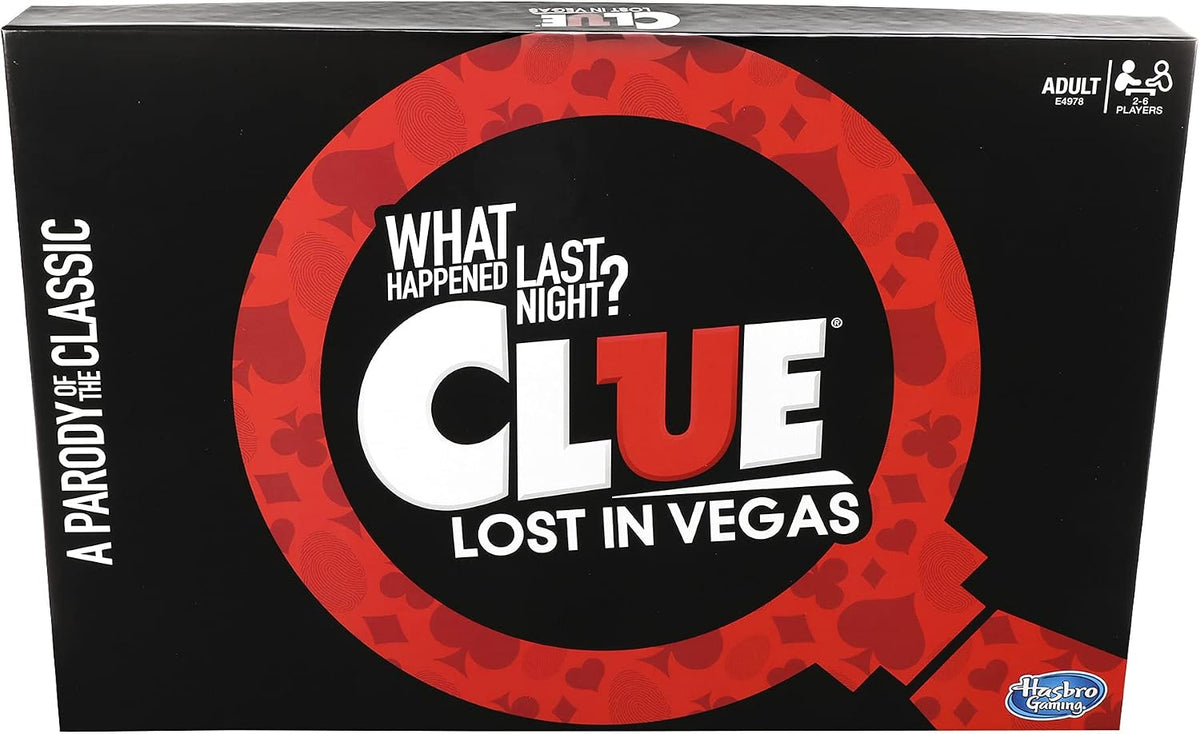 Hasbro Gaming Clue: What Happened Last Night? Lost in Vegas Board Game, Adult Mystery Party Game, 2-6 Players