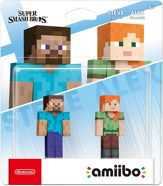 NIntendo amiibo - Steve + Alex 2-pack - Minecraft Super Smash Bros. Series (Nintendo Switch)