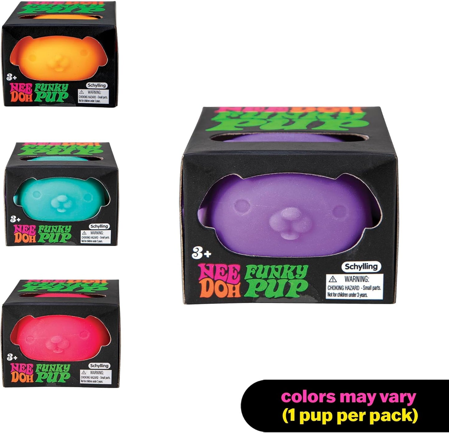 Schylling NeeDoh Funky Pups – Squishy Sensory Toy – Soft Dough Filling – Color May Vary