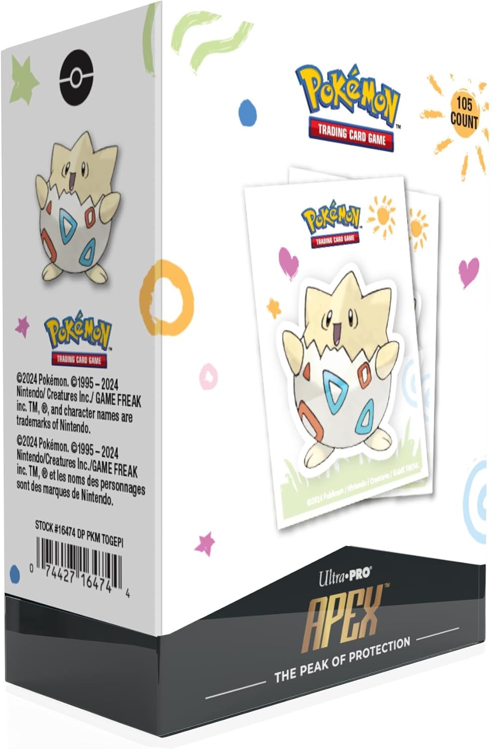 Ultra PRO - Togepi 105ct APEX™ Deck Protector Sleeves for Pokemon, for TCG, Pokemon Card Protection, Collectible Sleeves, Gaming Accessories, Stylish Card Sleeves, Shuffle-Friendly, Durable Cover