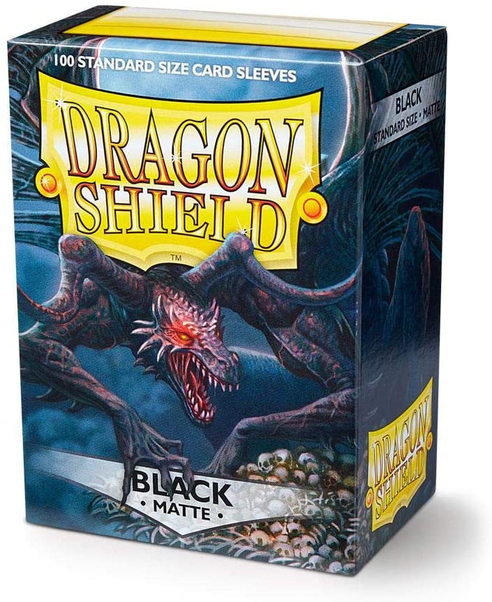 Dragon Shield 100ct Standard Card Sleeves Display Case (10 Packs) - Matte Black
