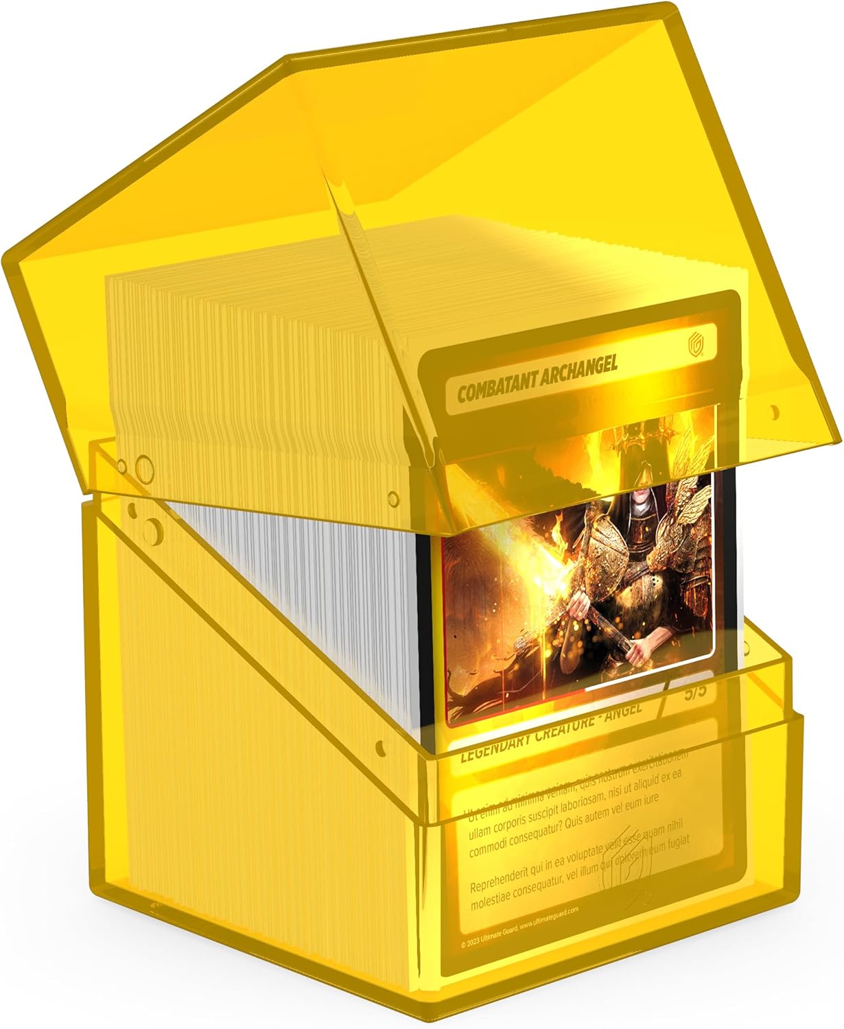 Ultimate Guard Boulder 100+ Clear, Deck Case for 100 Double-Sleeved TCG Cards, Amber, Secure & Durable Storage for Trading Card Games, Transparent