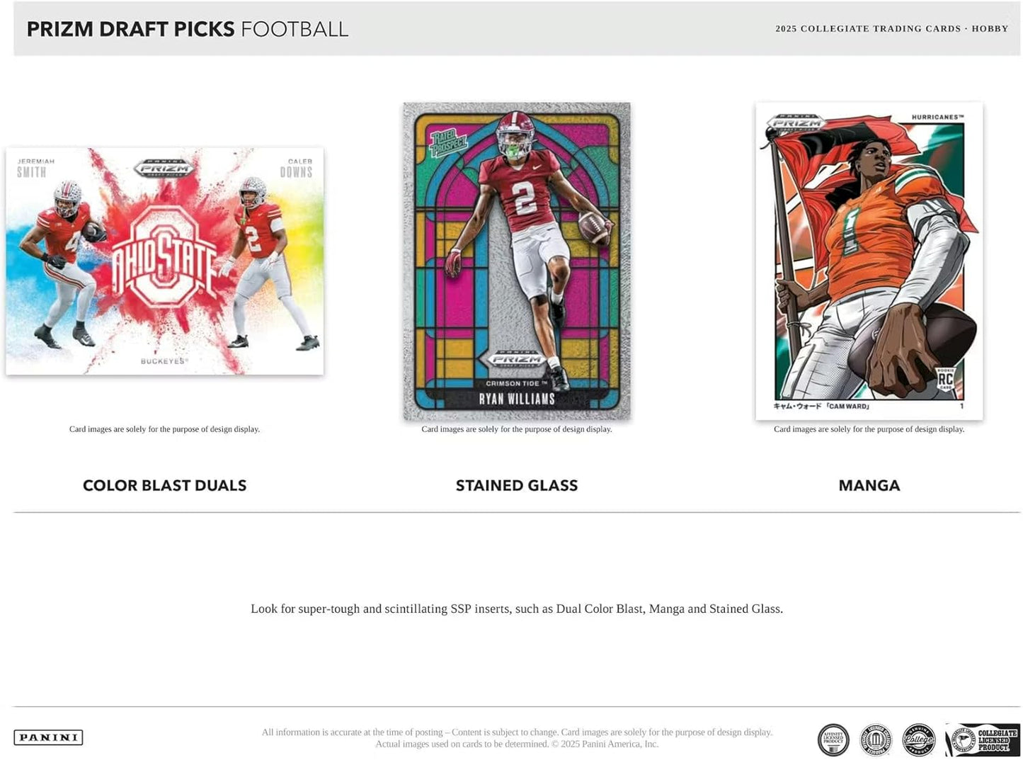 Panini 2025 Prizm Draft Picks Football Hobby Trading Card Box (Four Autographs Per Box!)