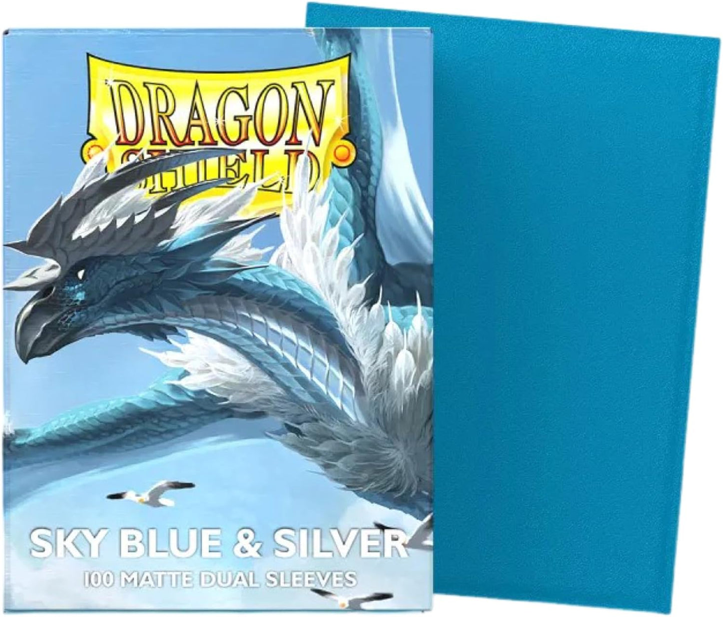 Dragon Shield Matte Dual Standard Size Card Sleeves 100ct - Sky Blue & Silver