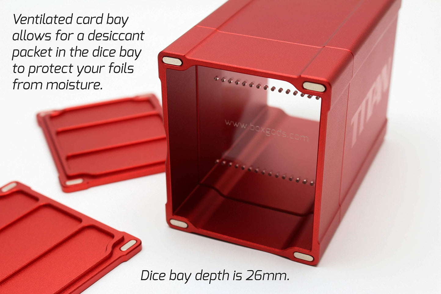 Red Satin Titan Solid Box Gods Premium High Strength Deck Box Case Protector