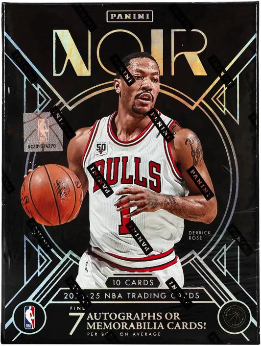 Panini 2024-25 Noir Basketball Hobby Trading Card Box (Four Autographs + 3 Memorabilia Cards Per Hobby Box)