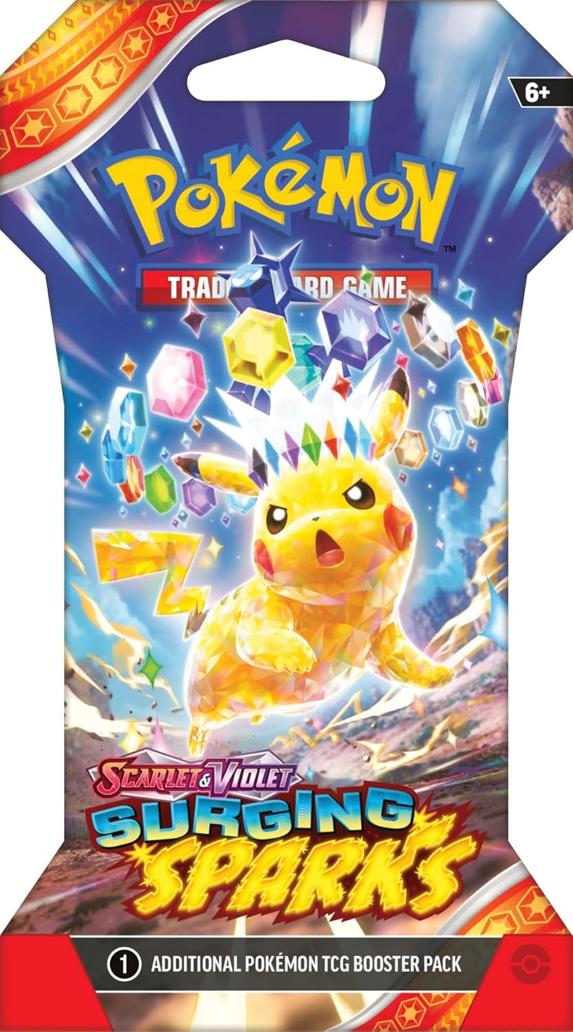 Pokemon TCG Surging Spark – Single Booster Pack – Pack Art May Vary - 10 Cards