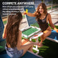 Binho Board Classic Board Game Green Turf - 2-Player Fast-Paced Finger Flicker Pinball Family Board Games - Portable Tabletop Sports Game Set for Any Occasion