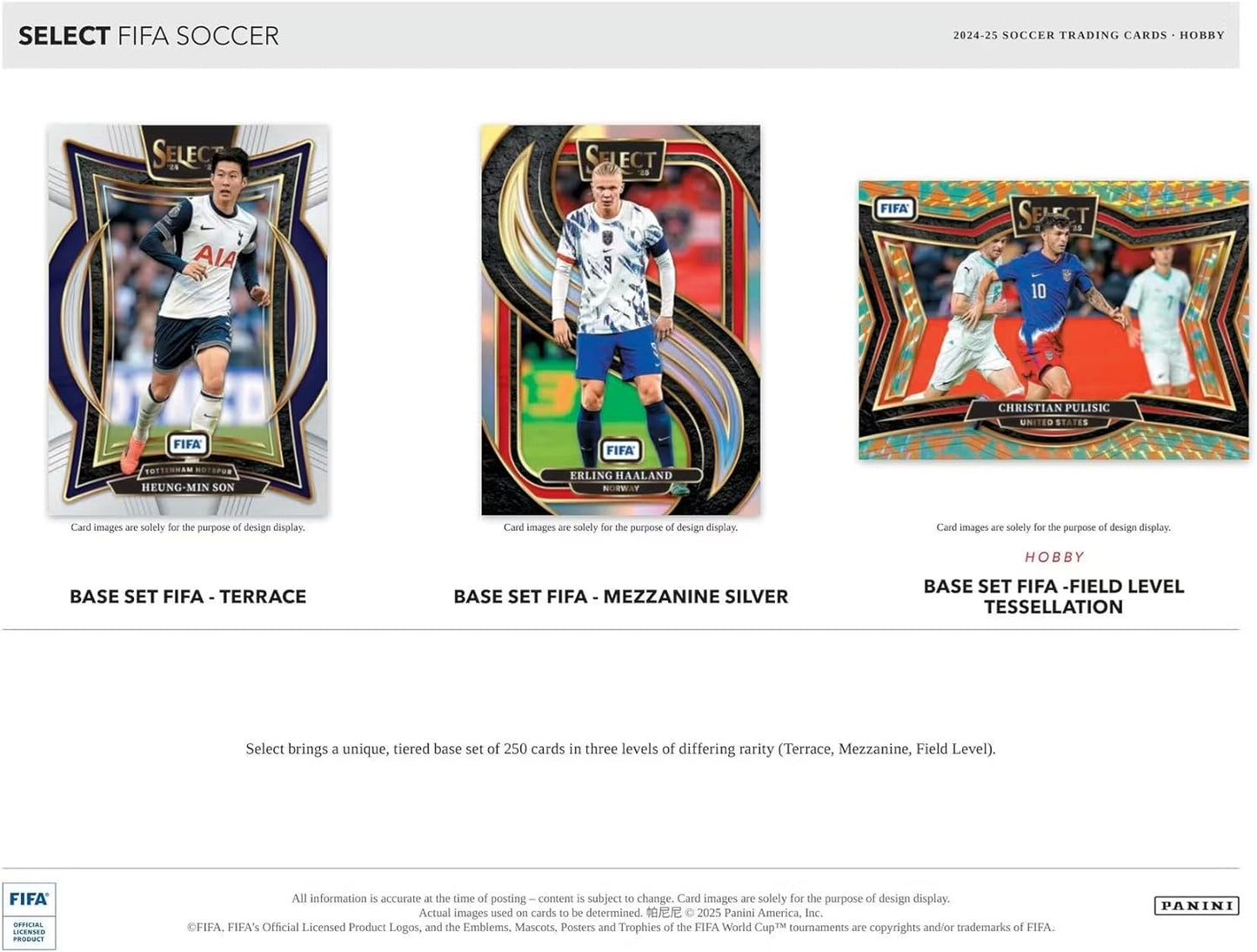Panini 2024/25 Select FIFA Soccer Hobby Trading Card Box (3 Autographs or Memorabilia Cards Per Hobby Box)