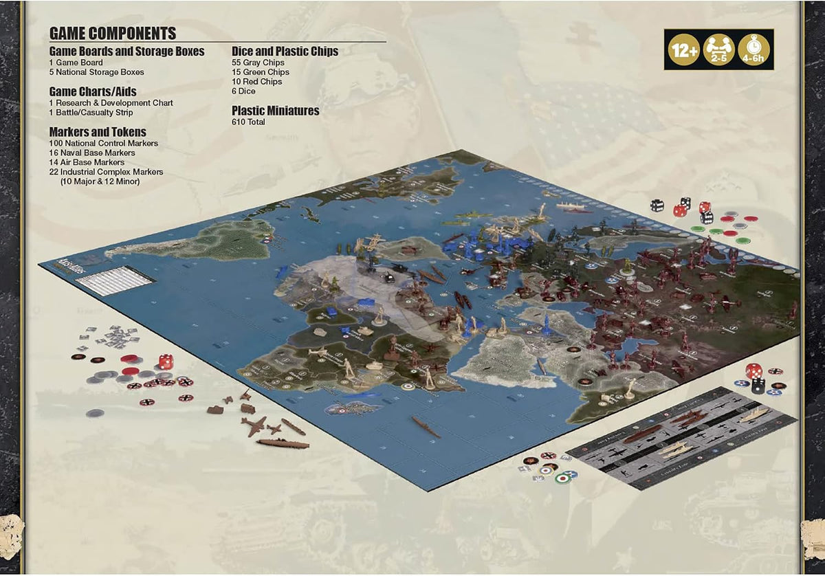 Renegade Game Studios Axis & Allies: 1940 Europe Second Edition Strategy Board Game – 2–5 Players, Ages 12+, World War II Miniatures Game