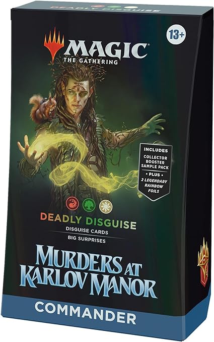 Magic: The Gathering Murders at Karlov Manor Commander Deck - Deadly Disguise (100-Card Deck, 2-Card Collector Booster Sample Pack + Accessories)