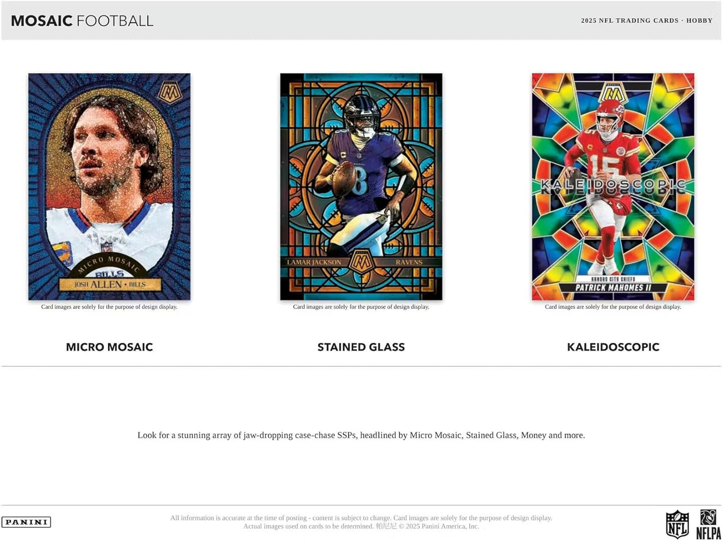 2025 Panini Mosaic Football Hobby Trading Card Box (2 Autographs Per Box)