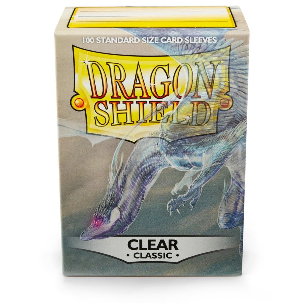 10 Packs Dragon Shield Classic Clear Standard Size 100 ct Card Sleeves Display Case