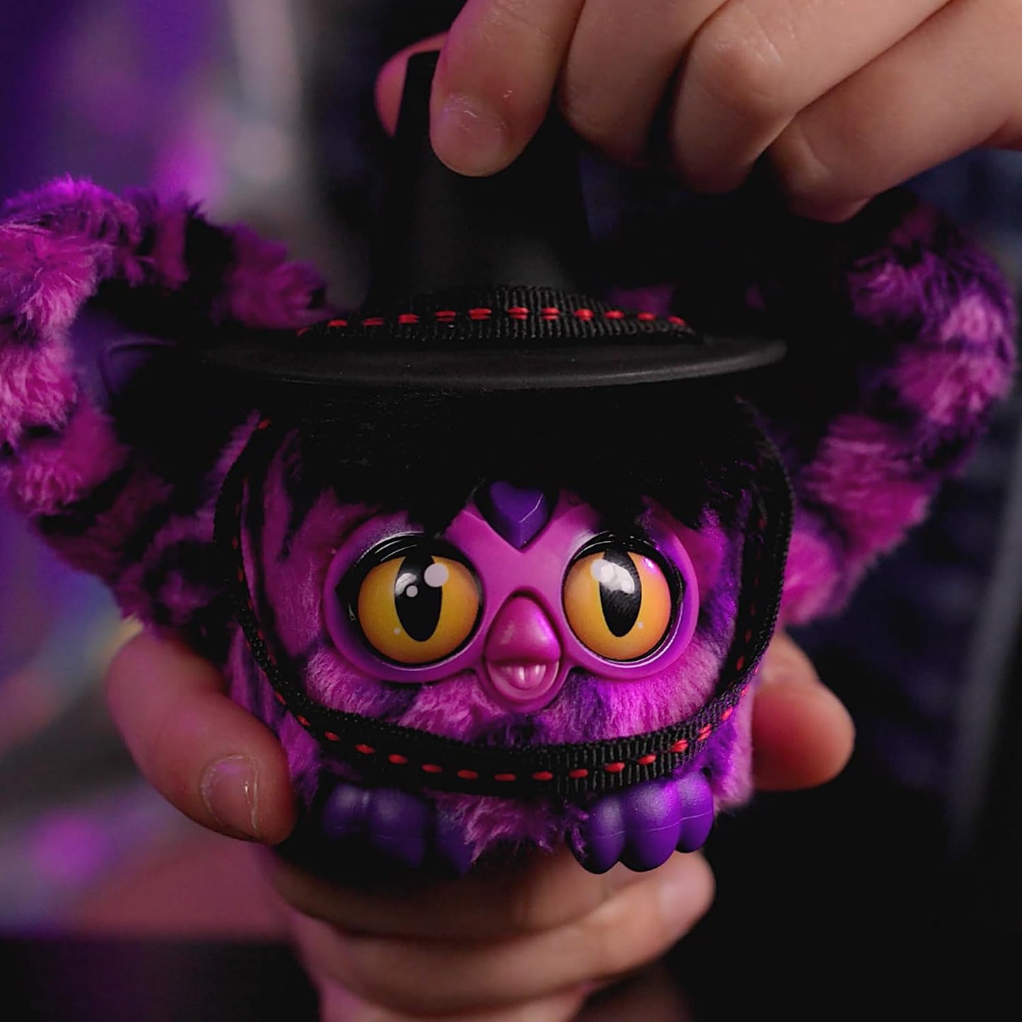 KPop Demon Hunters Furby Furblets Saja Boys Demon, Collectible 3" Mini Plush Electronic Toy