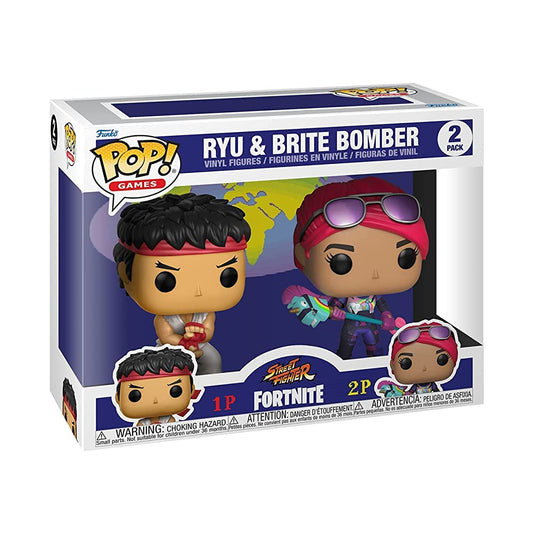 Funko Pop! Games: Fortnite - Ryu and Brite Bomber 2 Pack, Multicolor, 61189