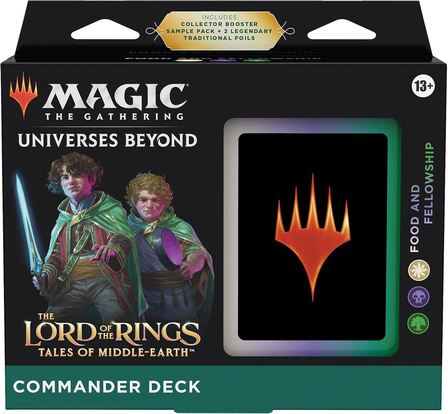 Magic: The Gathering The Lord of The Rings: Tales of Middle-Earth Commander Deck Food and Fellowship + Collector Booster Sample Pack