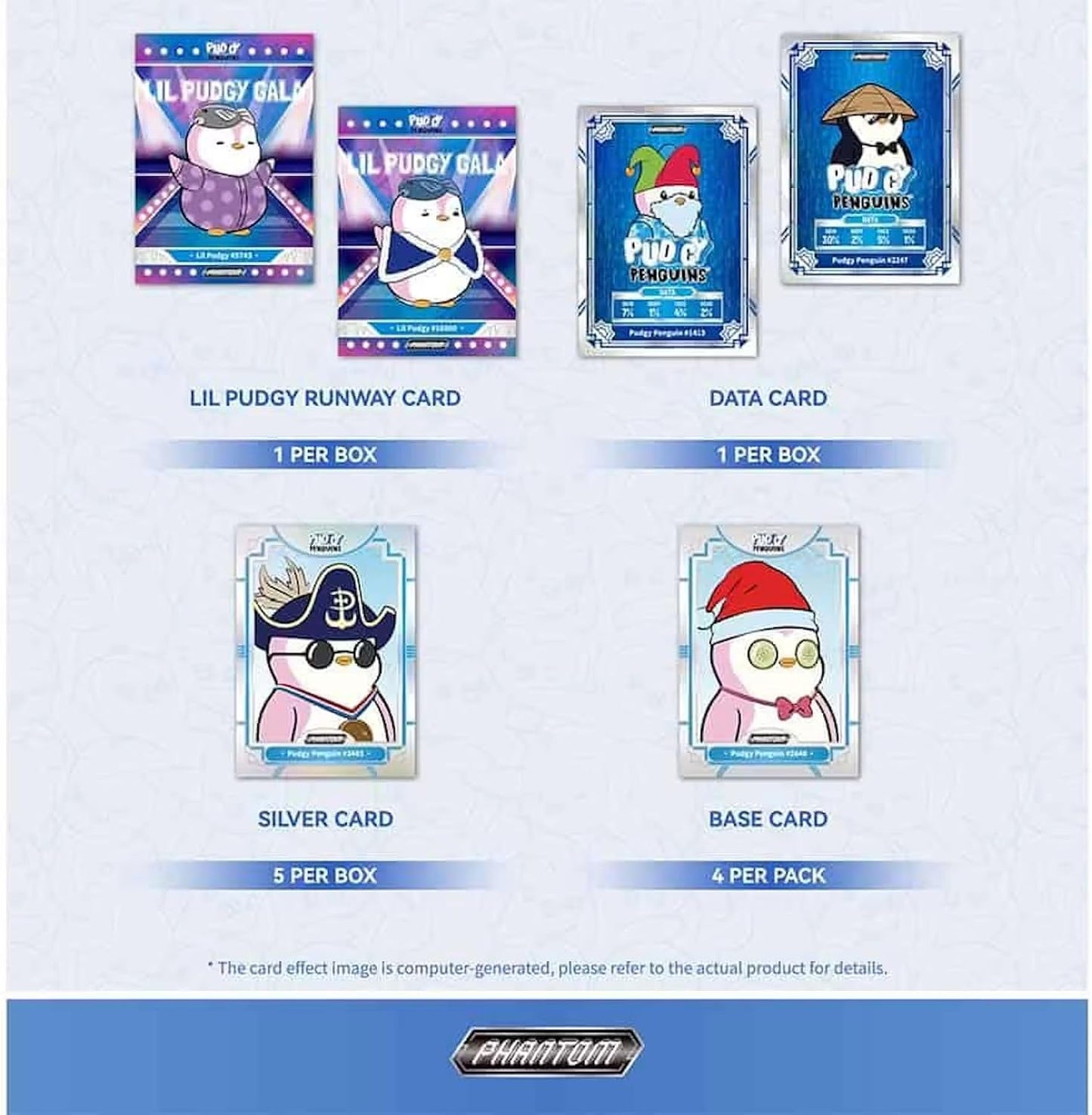 2026 Kakawow Phantom Pudgy Penguins Trading Card Box (1-4 Limited Numbered Cards Per Box)