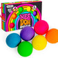 Schylling NeeDoh Rainboh Teenie - Sensory Squeeze Toy - Contains 6 Mini Groovy Globs - 1.5" Wide - Multicolored