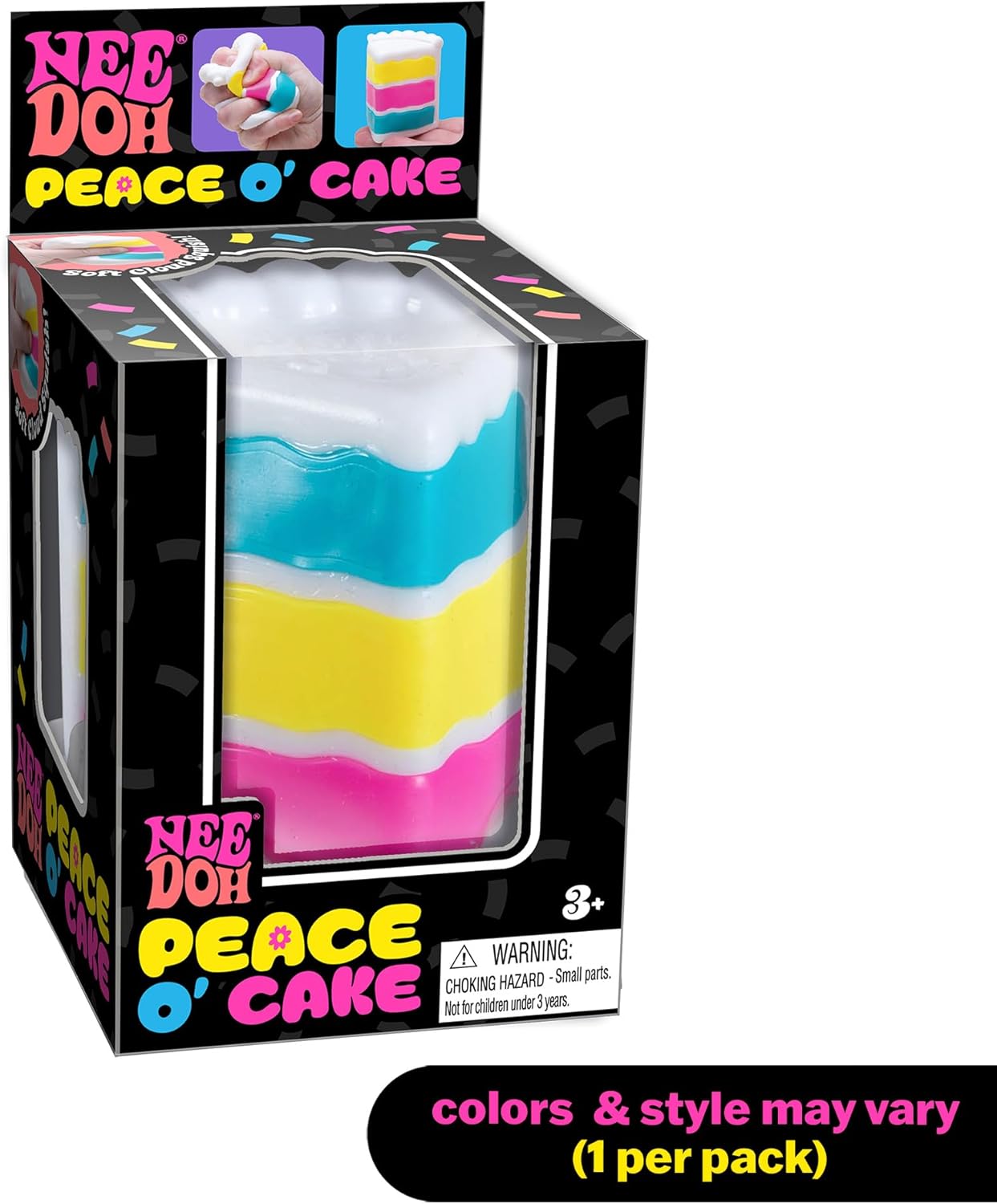 Schylling Needoh Peace O Cake - Sensory Squeeze Toy - Colors May Vary