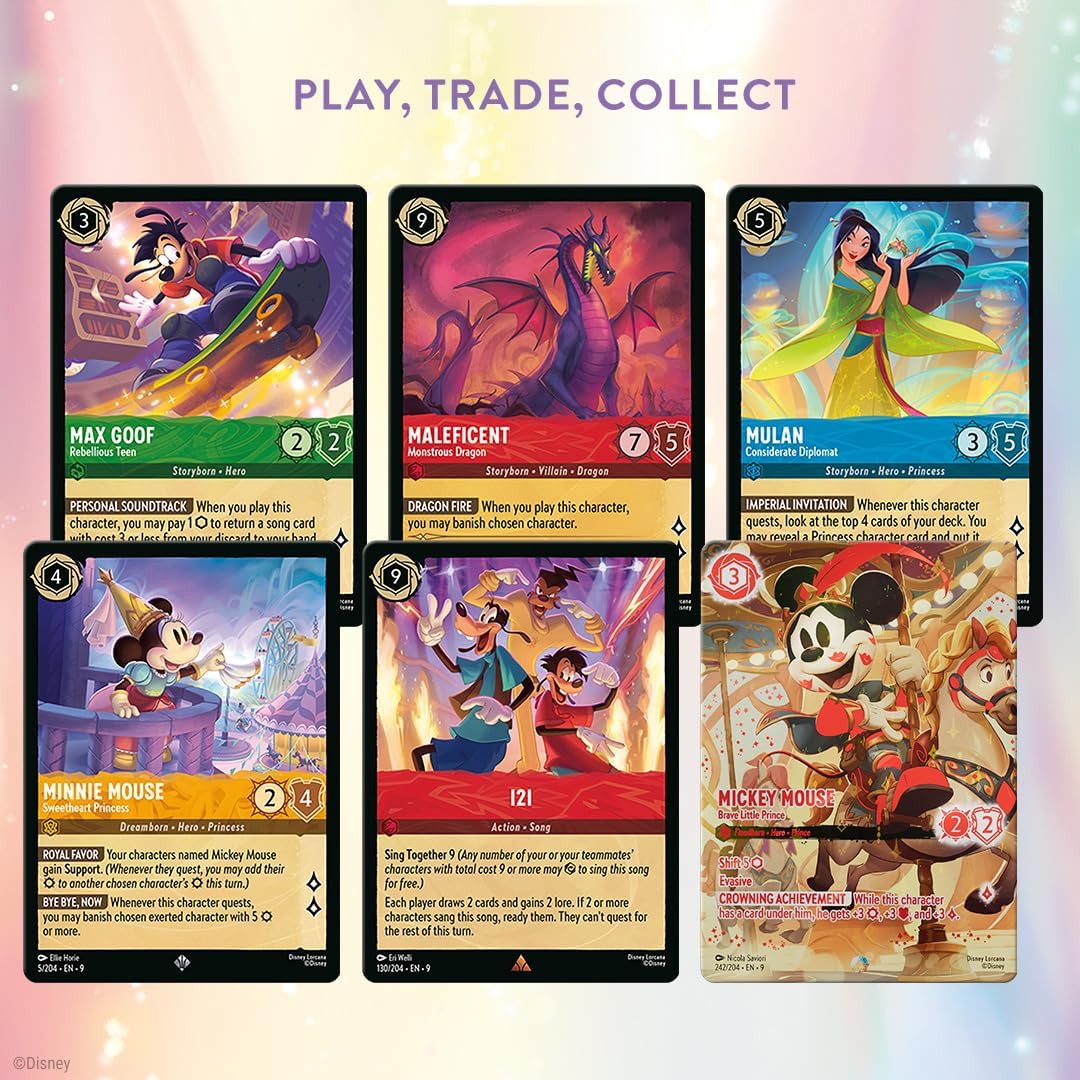 Ravensburger Disney Lorcana TCG: Fabled Booster Pack Display Box - 24 Packs with 12 Trading Cards Each - Ideal for Collectors & Disney Fans - Suitable for Ages 8+