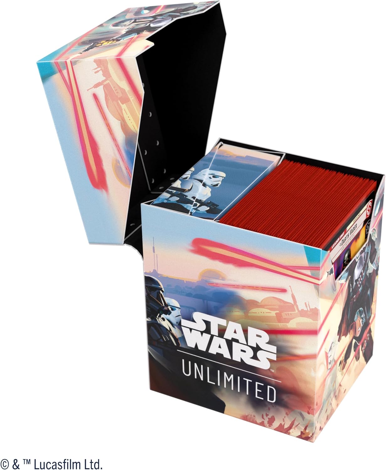 Gamegenic Star Wars Unlimited SOFT CRATE - Full-Color Printed & Officially Licensed Durable Deck Box, Holds 60 Double-Sleeved Cards, Perfect for TCGs and LCGs, Mandalorian/Moff Gideon Design