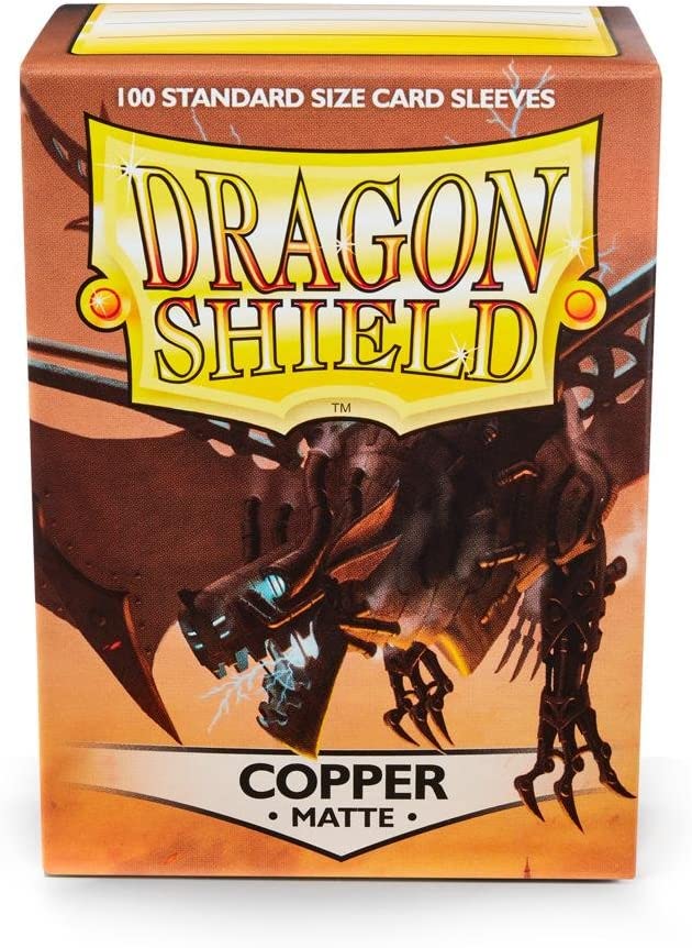 Dragon Shield 100ct Standard Card Sleeves Display Case (10 Packs) - Matte Copper