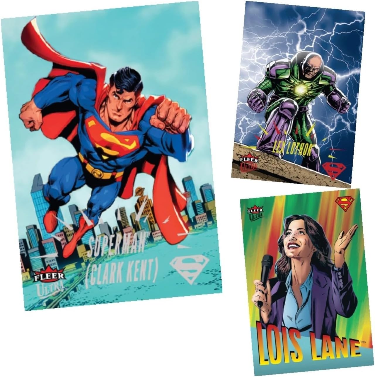 2026 Upper Deck Fleer Ultra Superman Blaster Box with Chance for Blaster Exclusive Ultra Stars Green Parallels and Other Inserts